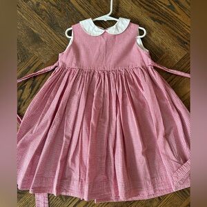 Bella Bliss Red & White Gingham Sleeveless Sundress with Sash & Peter Pan Collar